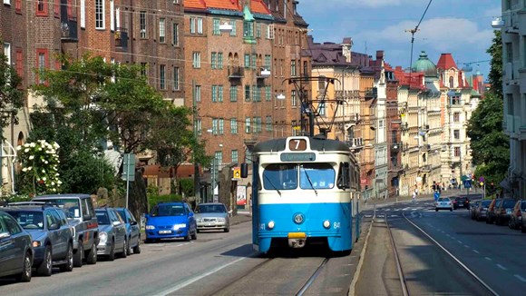 Tram running in Göteborg